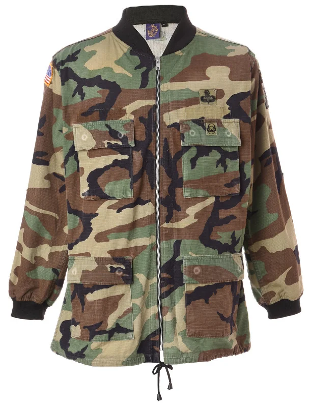 Reworked Workwear Jackson Camo Bomber Jacket - L