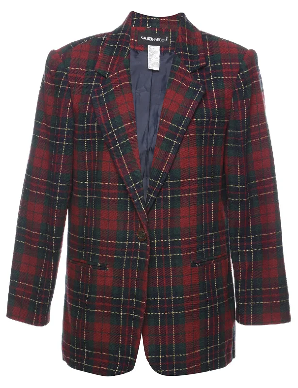 Sag Harbor Tartan 1990s Blazer - M