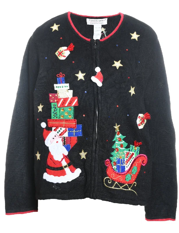 Santa Claus Christmas Cardigan - L