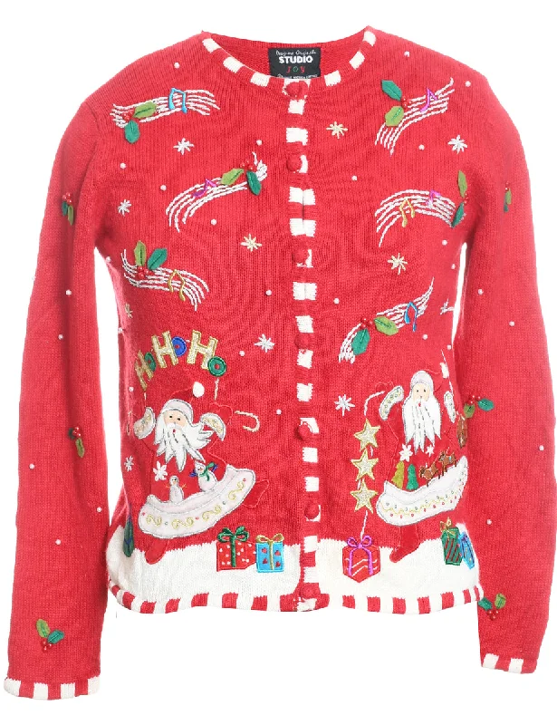 Santa Claus Christmas Cardigan - S