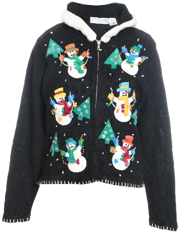 Snowman Christmas Cardigan - M