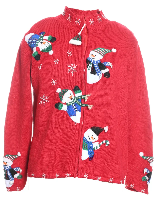 Snowman Christmas Cardigan - S