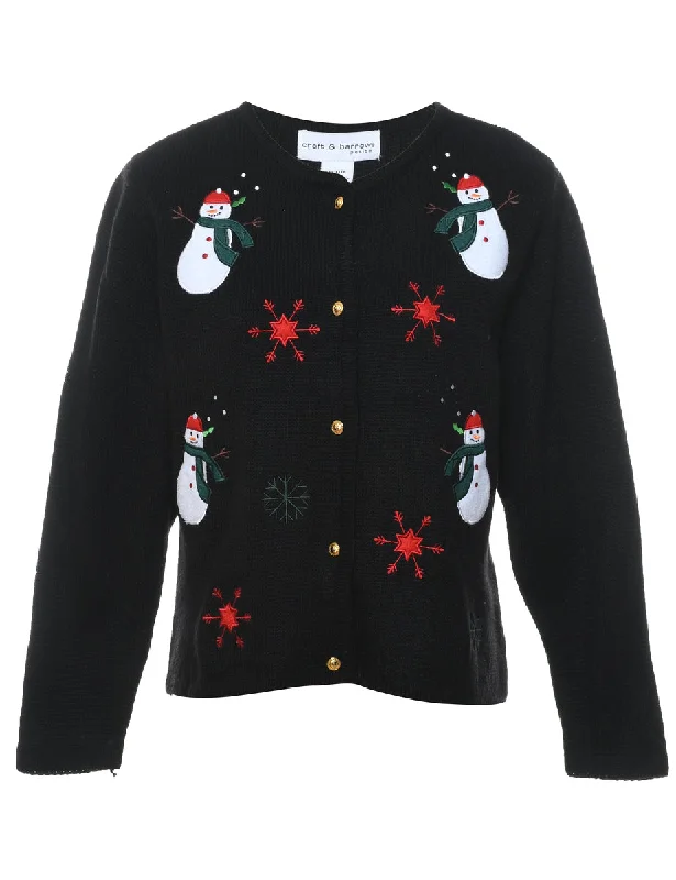 Snowman Christmas Cardigan - S