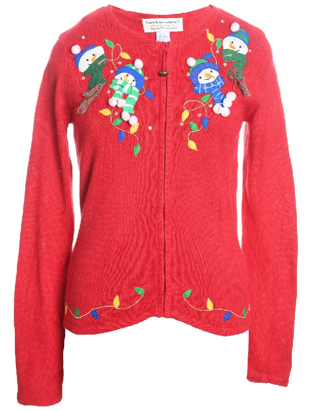 Snowman Christmas Cardigan - S