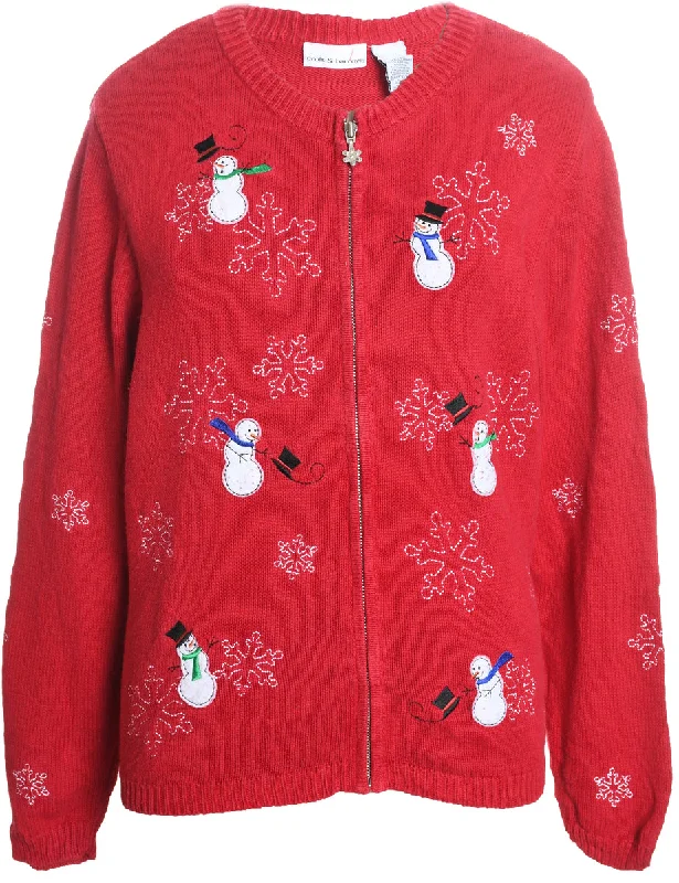 Snowman Christmas Cardigan - XL