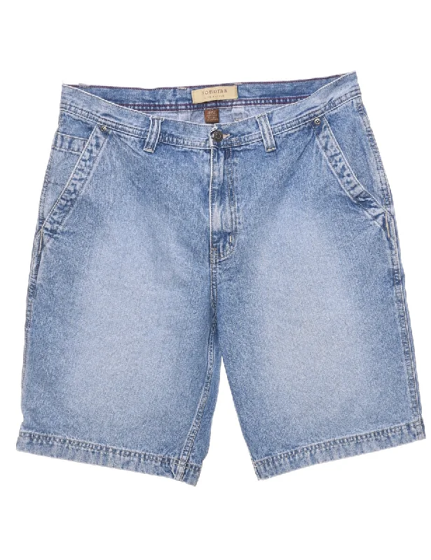 Stone Wash Denim Shorts - W34 L10