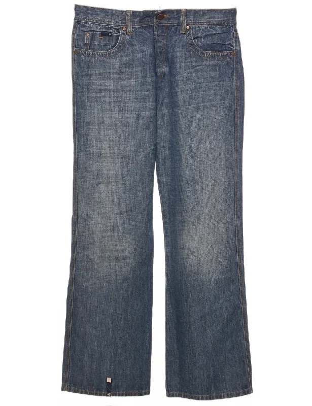 Stone Wash Straight Fit Jeans - W38 L34