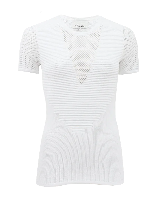 Short Sleeve Pullover With Mesh Inset