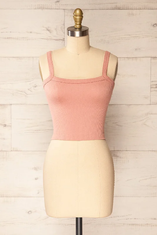 Bedarieu Pink | Cropped Ribbed Cami