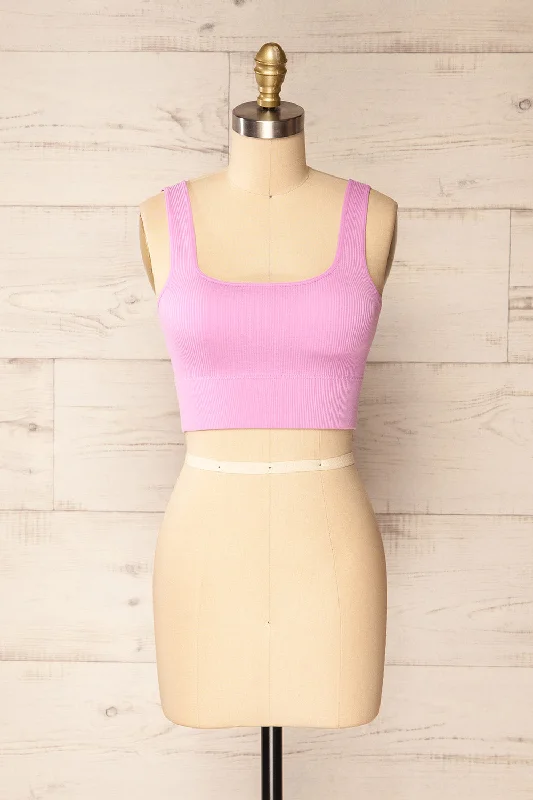 Pompei Pink | Padded Ribbed Cami Top