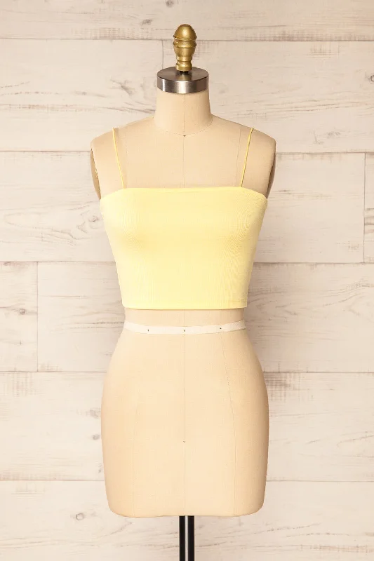 Rimini Yellow | Cropped Ribbed Cami