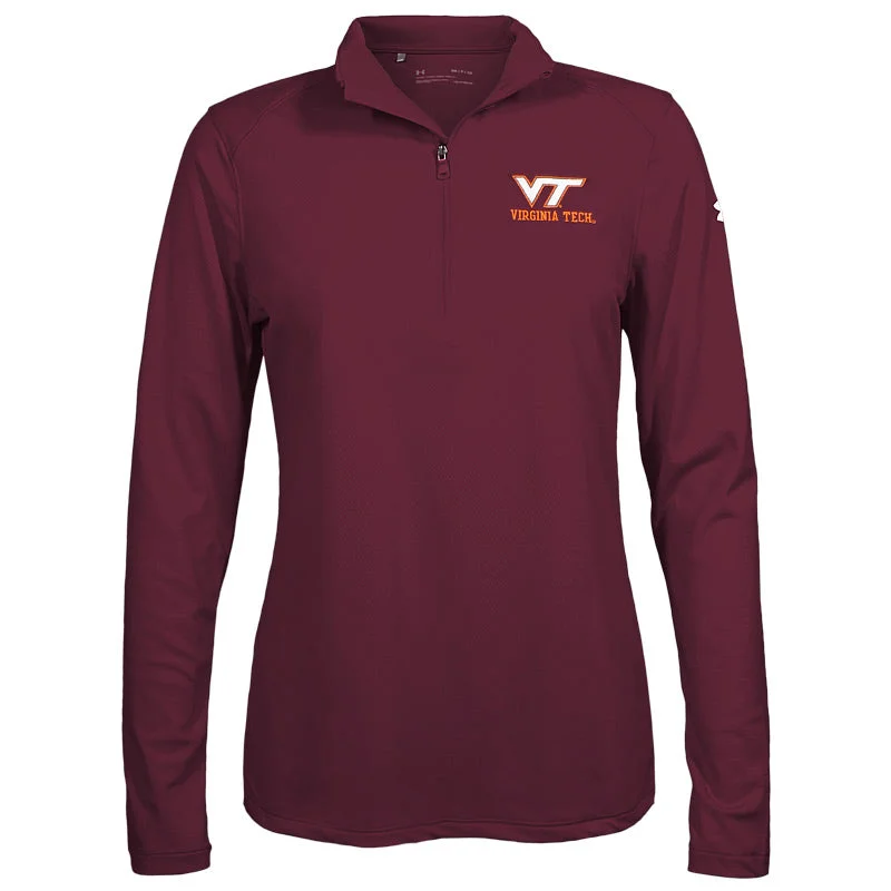 Virginia Tech Women's Gameday Tech Mesh Quarter-Zip: Maroon by Under Armour