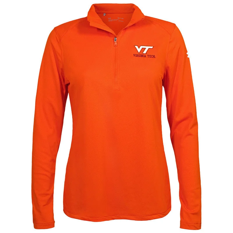 Virginia Tech Women's Gameday Tech Mesh Quarter-Zip: Orange by Under Armour