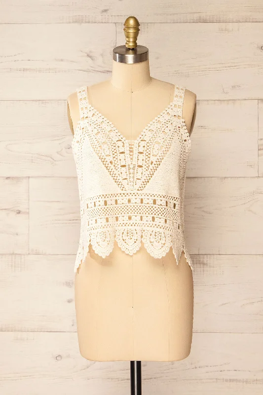 Zagreb Beige | Crochet Cropped Cami