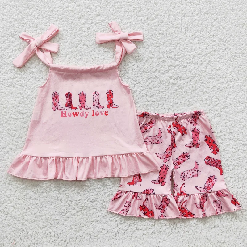 CamisoleBronzeHowdy Love pink camis tops shorts sets GSSO0270