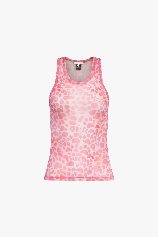 Pink Paws Mesh Racerback Tank Top