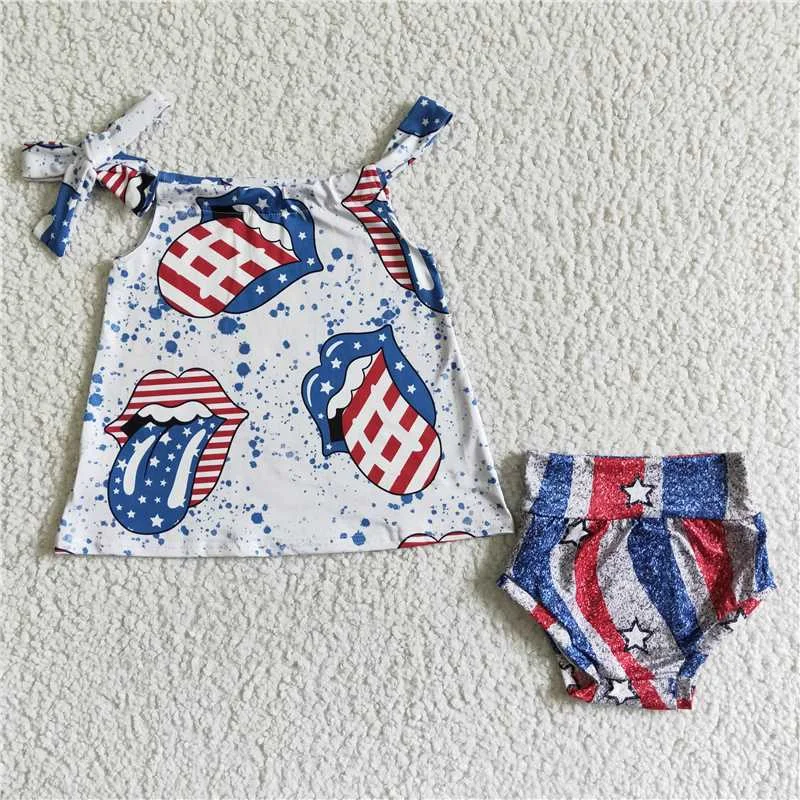 CamisoleSilverUSA flag camis Tops Bummies Set GBO0042