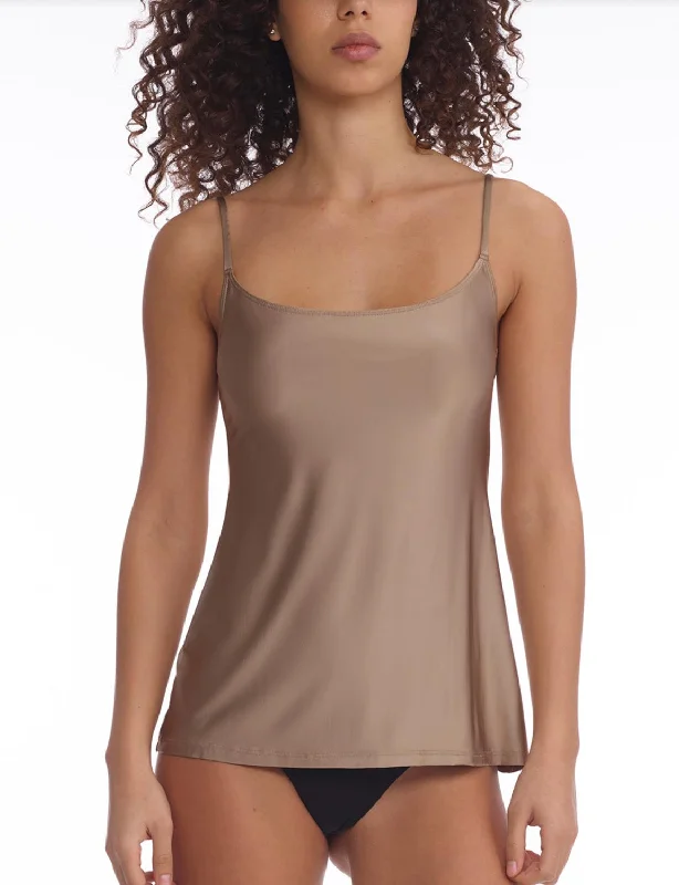 Faux Silk Cami In Umber