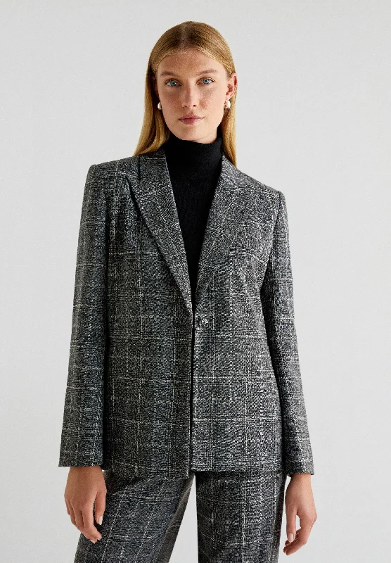 BLACK CHECK BLAZER